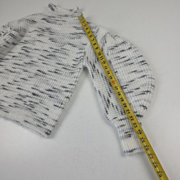 Varley $158 Black/White Belgrave‎ Knit Sweater Funnel Neck Dramatic Sleeve Small - Picture 9 of 14